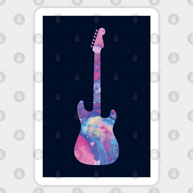 S-Style Electric Guitar Watercolor Texture Magnet by nightsworthy